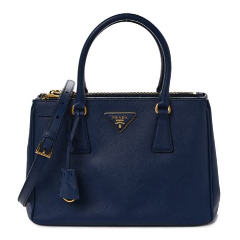 PRADA Saffiano Small Galleria Double Zip Tote Bluette 1487421 